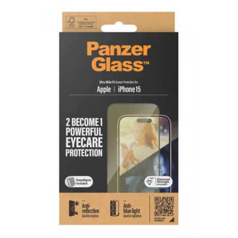 PanzerGlass | Screen protector - glass | Apple iPhone 15 | Glass | Black | Transparent - 3